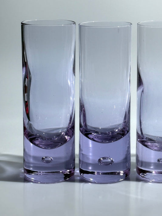 Longdrink Gläser aus Alexandrit Glas Entwurf Sergio Asti für Arnolfo di Cambio Italy 1970er