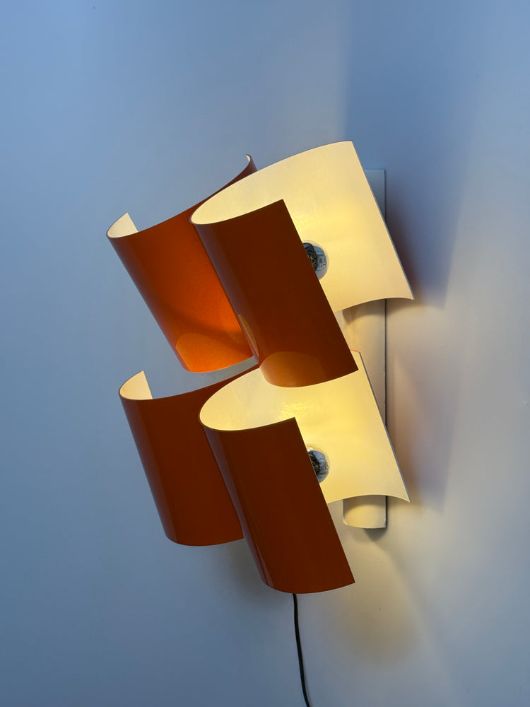 Nucleo Giuliano Cesari Wandleuchte orange SELTEN 1970er