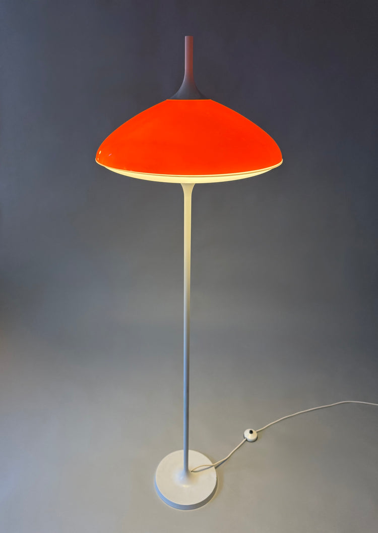 Stehleuchte in Orange und Tulipform, Space Age, Pop Art, 1970er