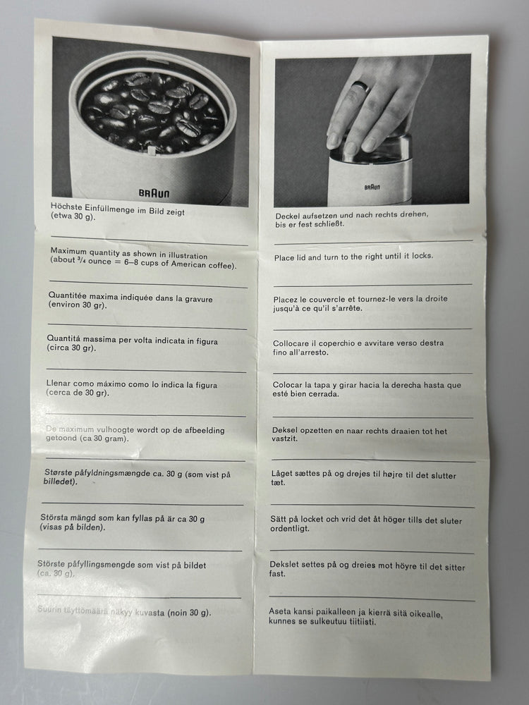 KSM1 Kaffeemühle von Braun, Entwurf Reinhold Weiß, 1967, in Orange