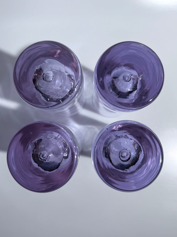 Longdrink Gläser aus Alexandrit Glas Entwurf Sergio Asti für Arnolfo di Cambio Italy 1970er