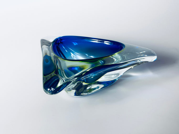 Großer Aschenbecher bzw. Schale aus Murano Glas Flavio Poli Italien 70er