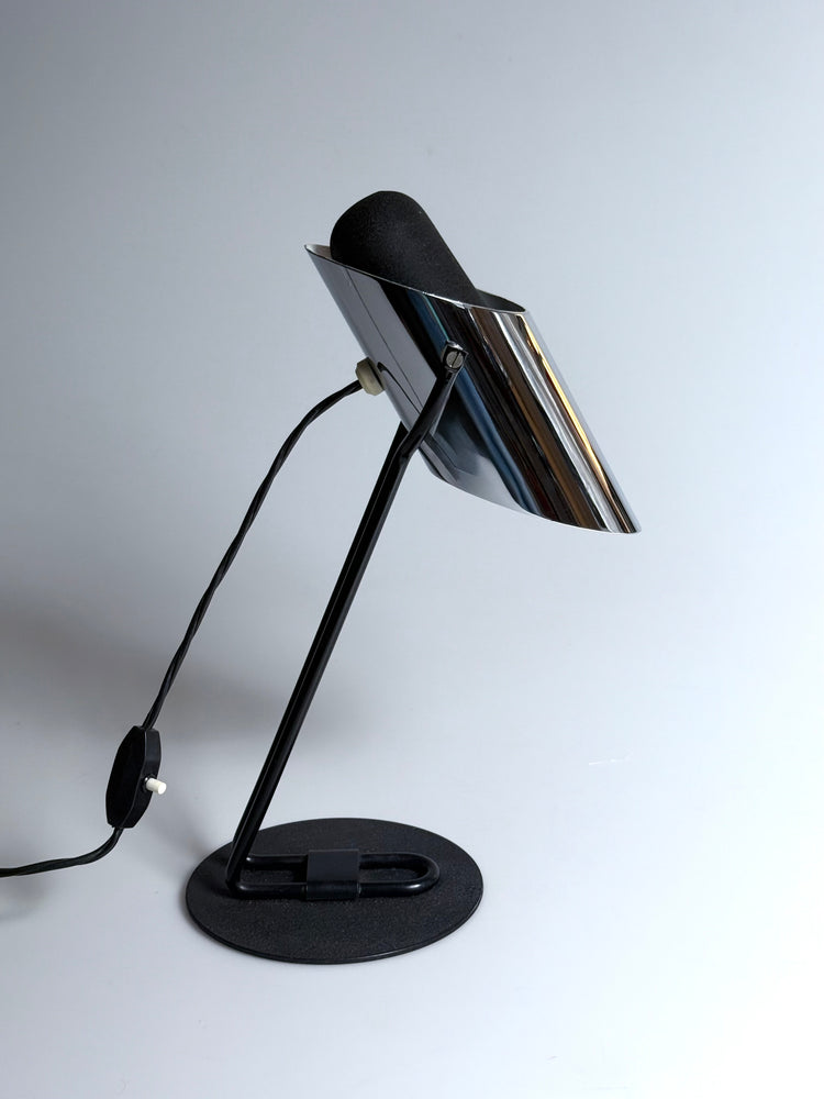 Pair of lamps, Italian vintage design, chrome, space-age table lamp from the 1970s