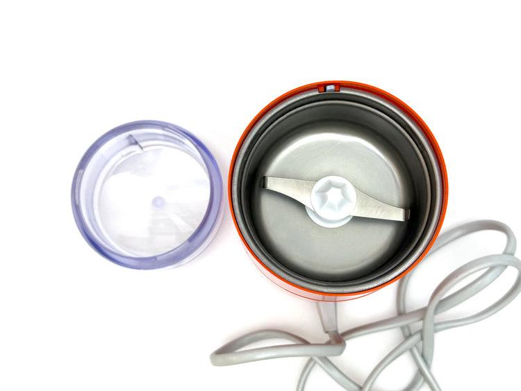 KSM1 Kaffeemühle von Braun, Entwurf Reinhold Weiß, 1967, in Orange