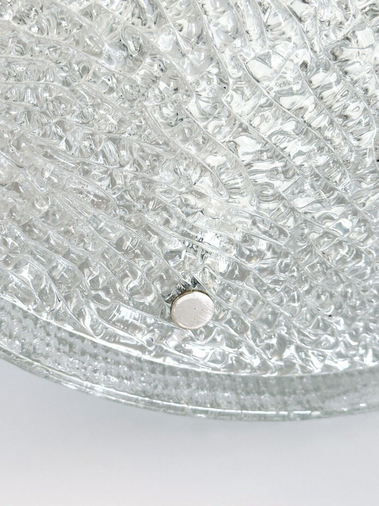 Kaiser Leuchten Lampe Pendant Eisglas Diffuser Glas 1960er 70er Vintage