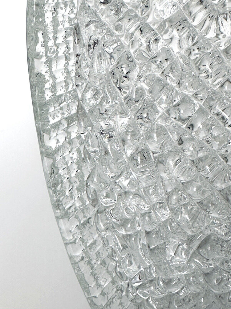 Kaiser Leuchten Lampe Pendant Eisglas Diffuser Glas 1960er 70er Vintage