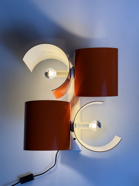 Nucleo Giuliano Cesari Wandleuchte orange SELTEN 1970er