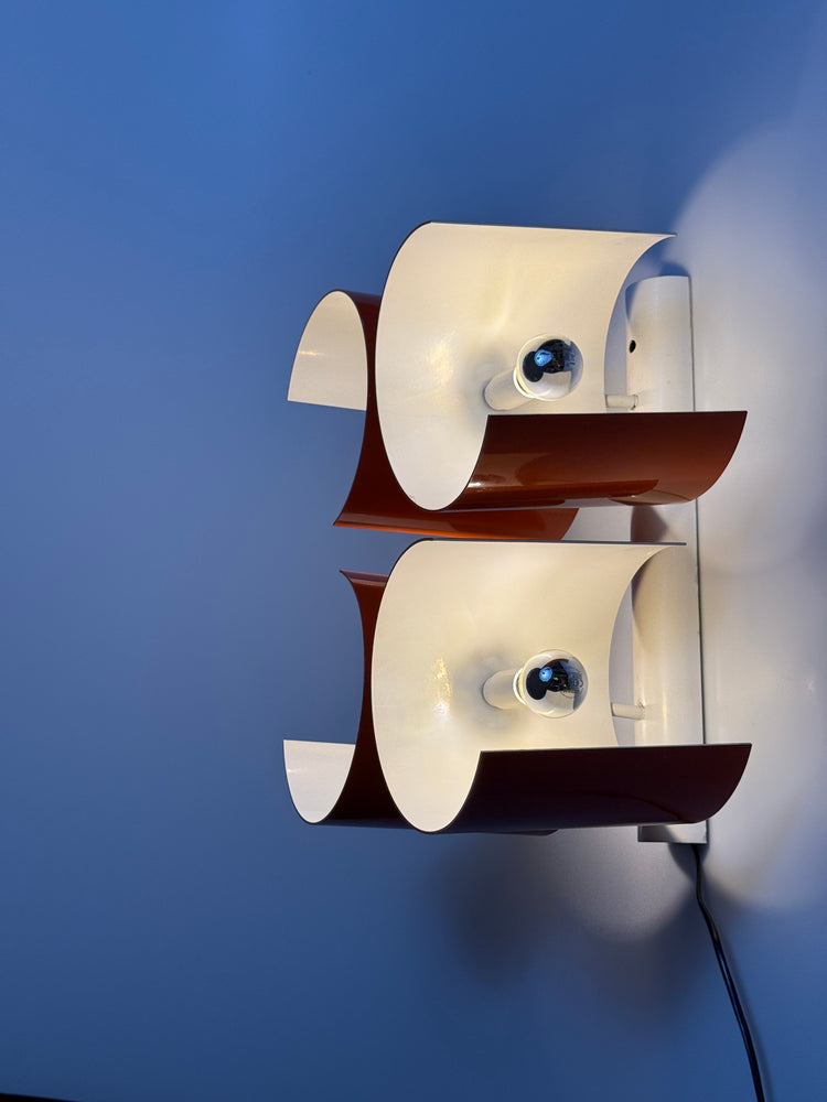 Nucleo Giuliano Cesari Wandleuchte orange SELTEN 1970er