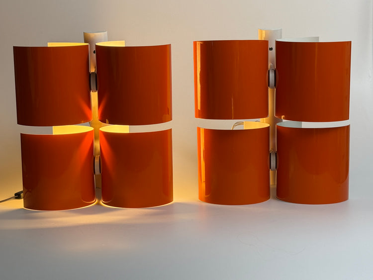 Nucleo Giuliano Cesari Wandleuchte orange SELTEN 1970er