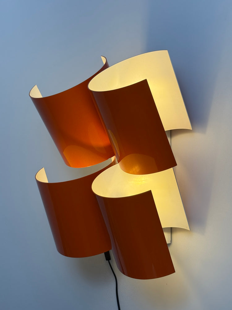 Nucleo Giuliano Cesari Wandleuchte orange SELTEN 1970er