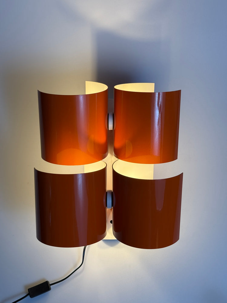 Nucleo Giuliano Cesari Wandleuchte orange SELTEN 1970er