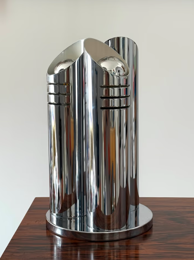 Reggiani Tischleuchte Lampe Chrom Spaceage Italy 70er