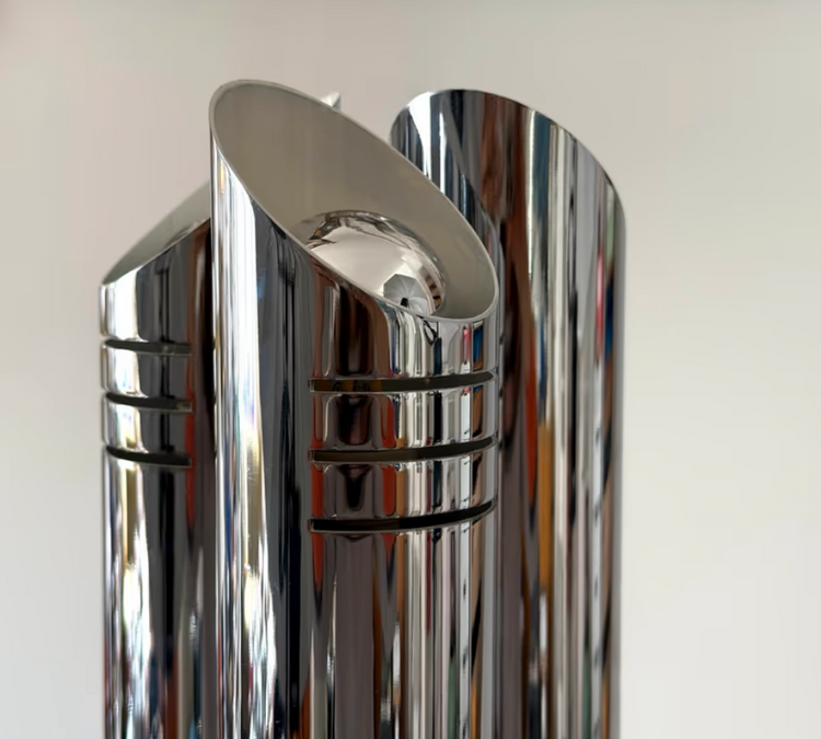 Reggiani Tischleuchte Lampe Chrom Spaceage Italy 70er