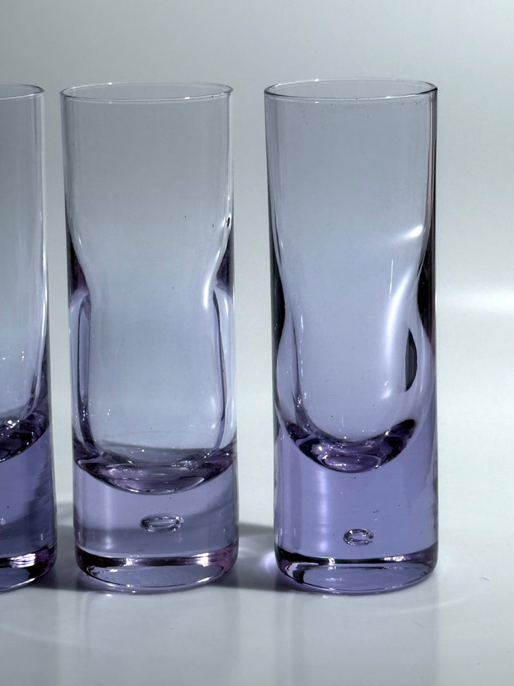 Longdrink Gläser aus Alexandrit Glas Entwurf Sergio Asti für Arnolfo di Cambio Italy 1970er