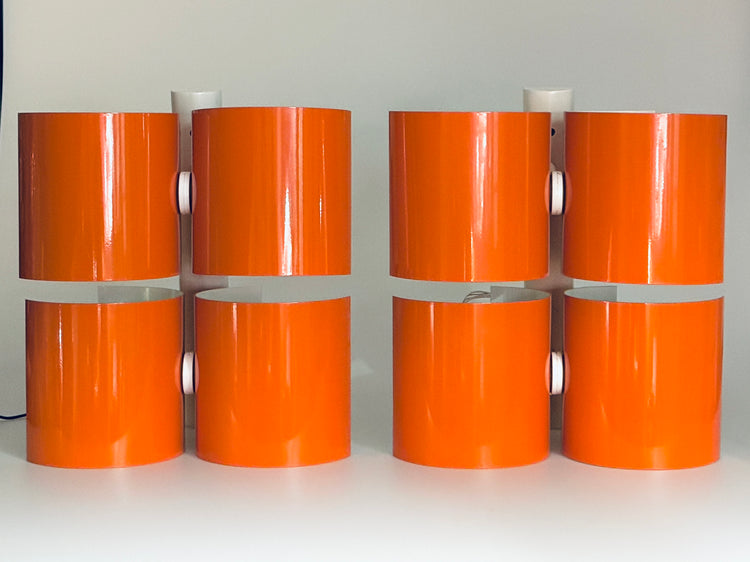 Nucleo Giuliano Cesari Wandleuchte orange SELTEN 1970er