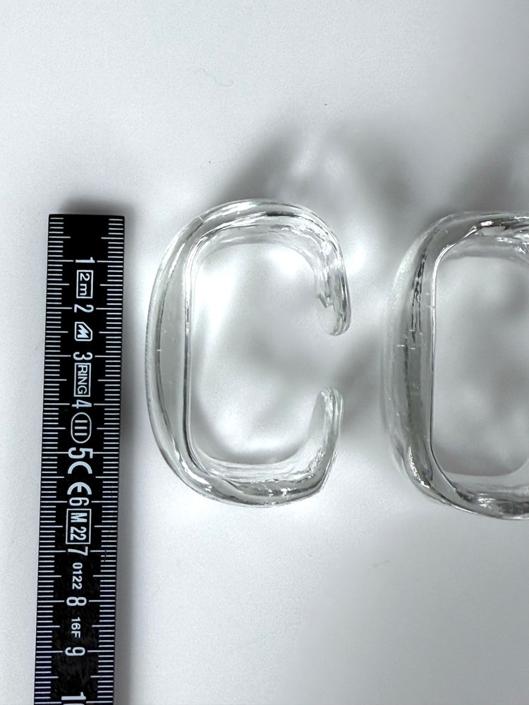 6 edle Serviettenringe Eisglas Kristall Glas 1960er