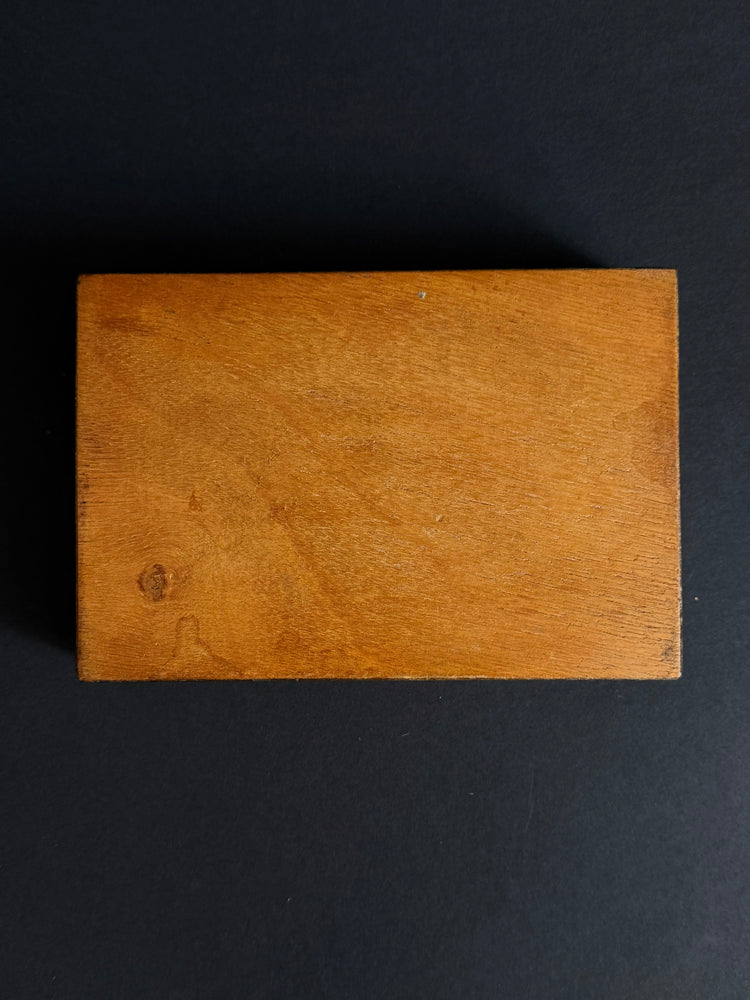 Antique wooden box with inlays from the Middle East, circa 1900