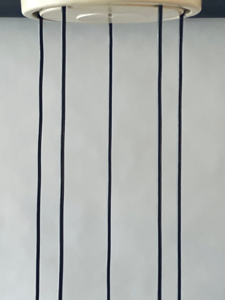 Kaskadenleuchte Lampe Peill & Putzler 5 Opal Glas Kugeln Chrom 1970er