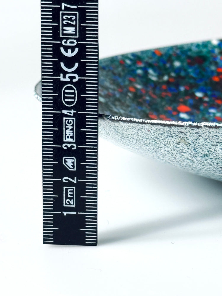 Schale Emaille Handarbeit bunt abstrakt groß Deutschland 1960er