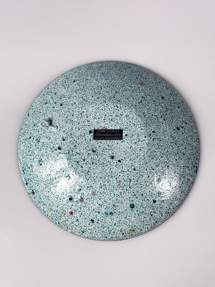 Schale Emaille Handarbeit bunt abstrakt groß Deutschland 1960er