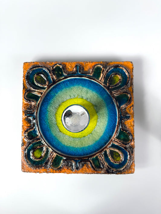 Kaiser Wandleuchte Fat Lava Lampe Keramik Craquelé 1960er