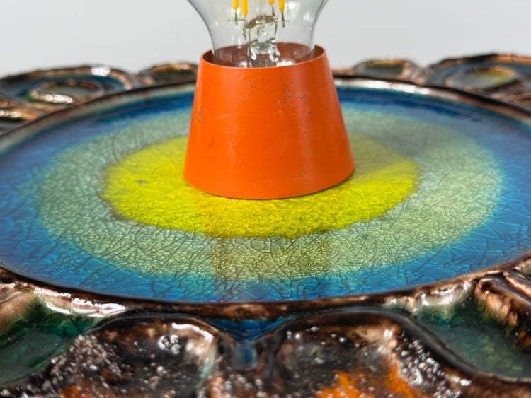 Kaiser Wandleuchte Fat Lava Lampe Keramik Craquelé 1960er