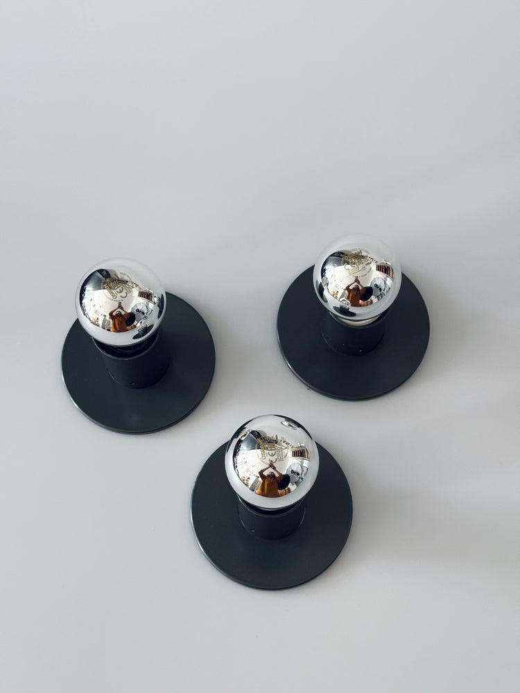 3er Set Wandleuchten Sergio Mazza für Quattrifoglio Italy italian modern minimalism 1970er