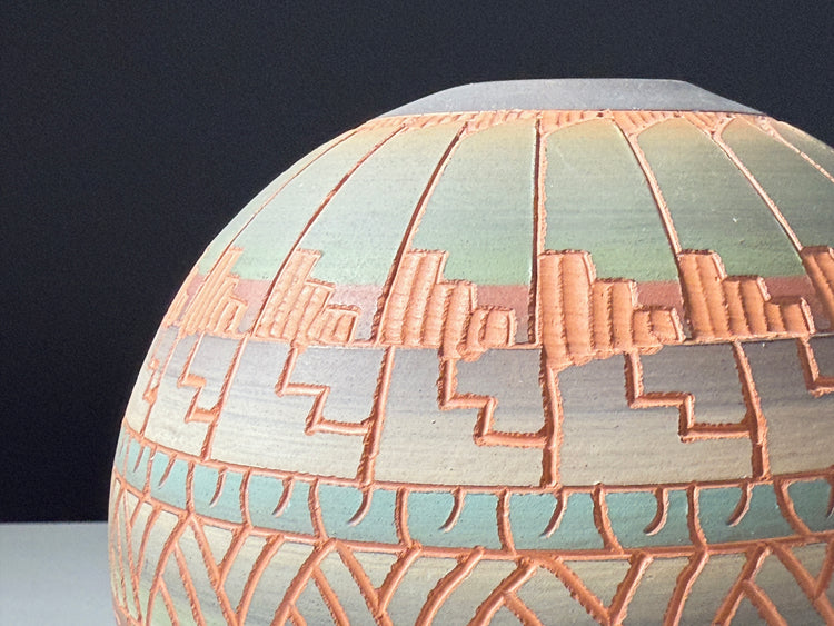 Vase Native American Navajo Art Evelyn Johnson signiert 1980er