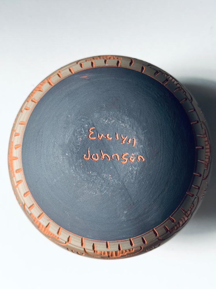 Vase Native American Navajo Art Evelyn Johnson signiert 1980er