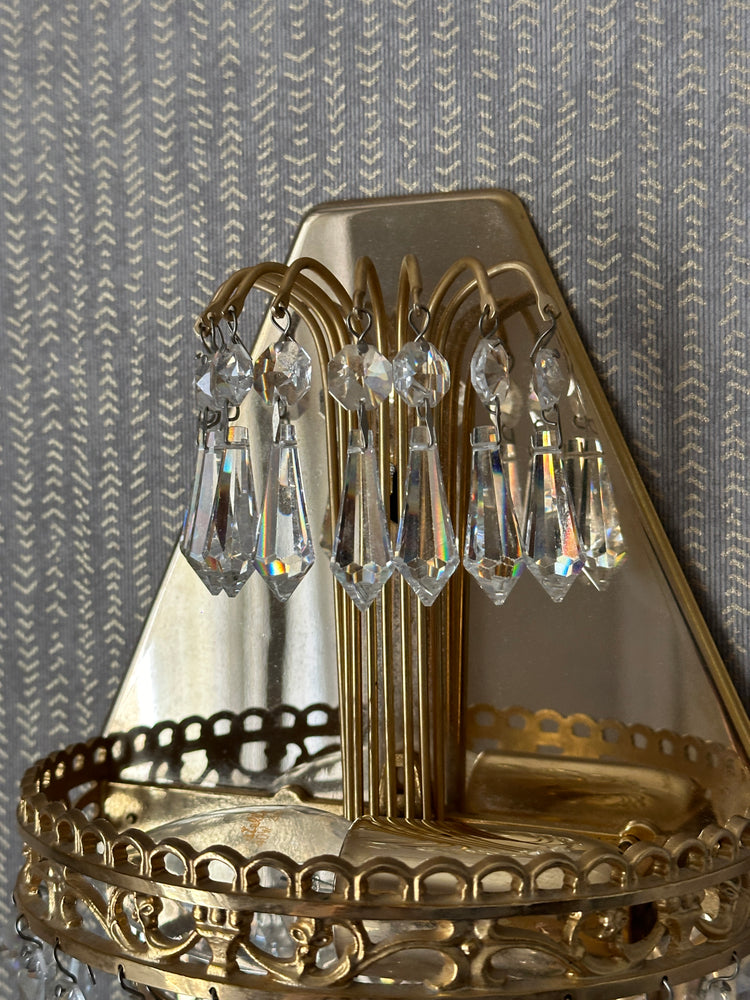 Wandleuchte Wandlampe Lampe Bleikristall Gold wie Palwa 1950er