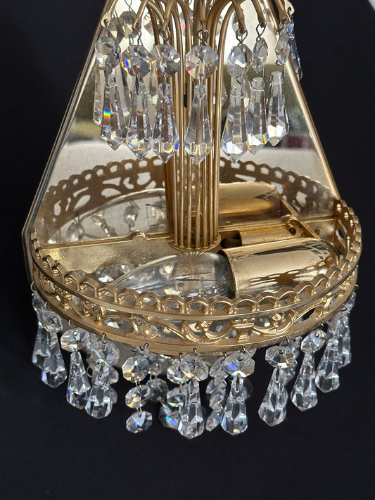 Wandleuchte Wandlampe Lampe Bleikristall Gold wie Palwa 1950er