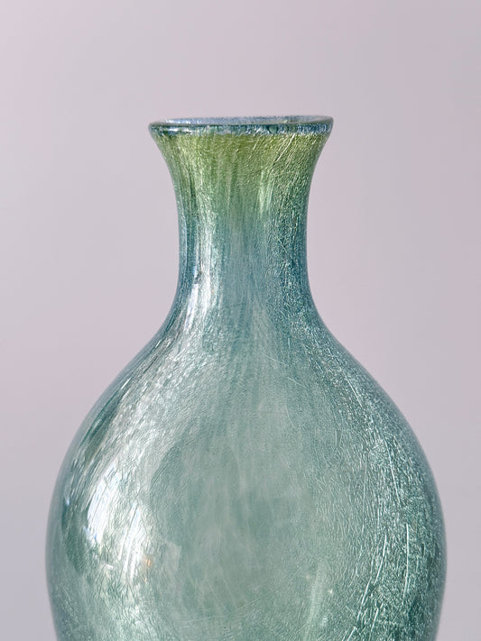 Karcag Vase Glas Ungarn Craquelee Schleierglas 50er