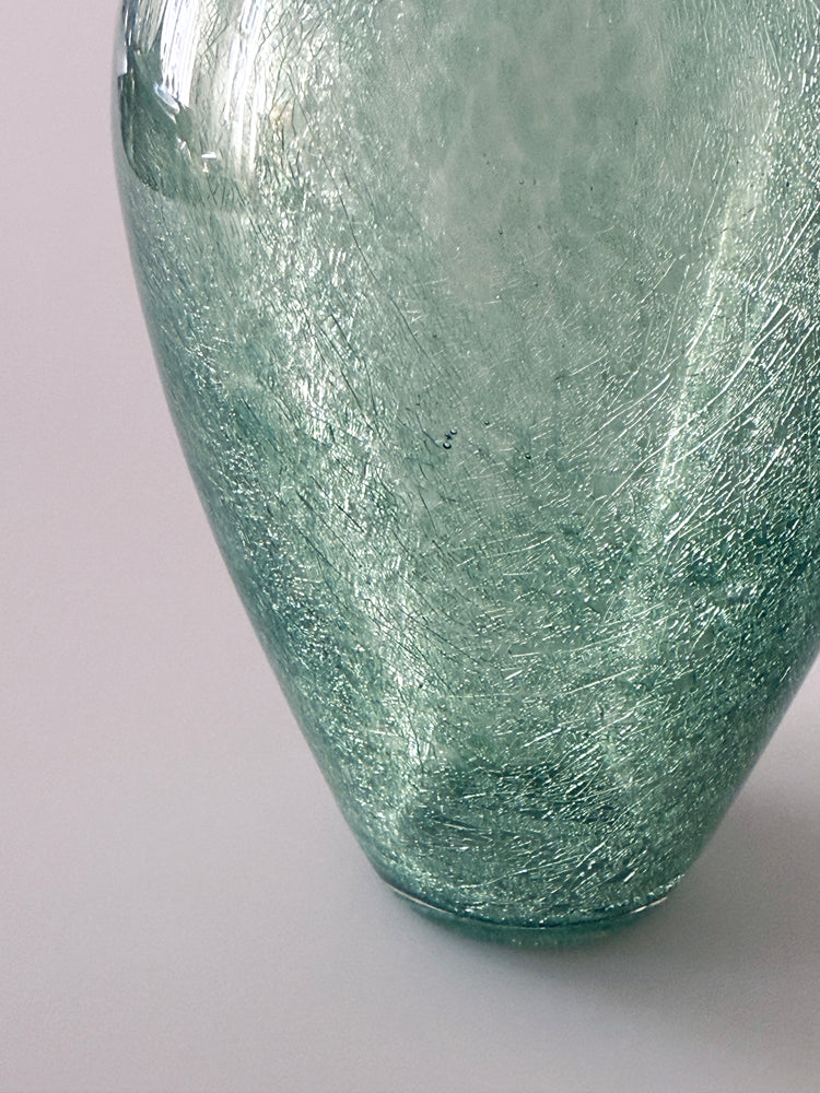 Karcag Vase Glas Ungarn Craquelee Schleierglas 50er