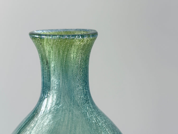 Karcag Vase Glas Ungarn Craquelee Schleierglas 50er