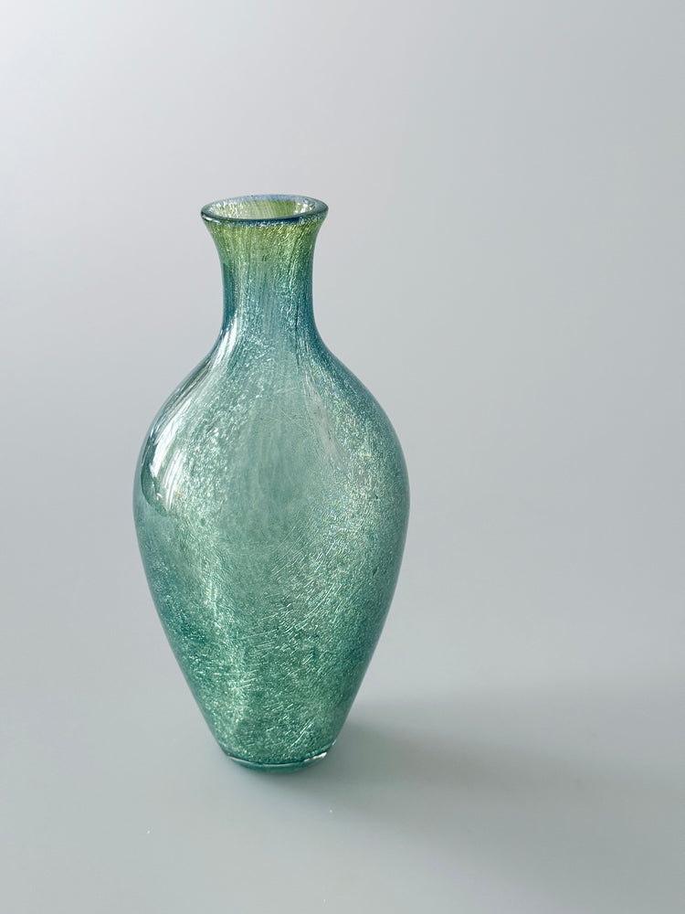 Karcag Vase Glas Ungarn Craquelee Schleierglas 50er