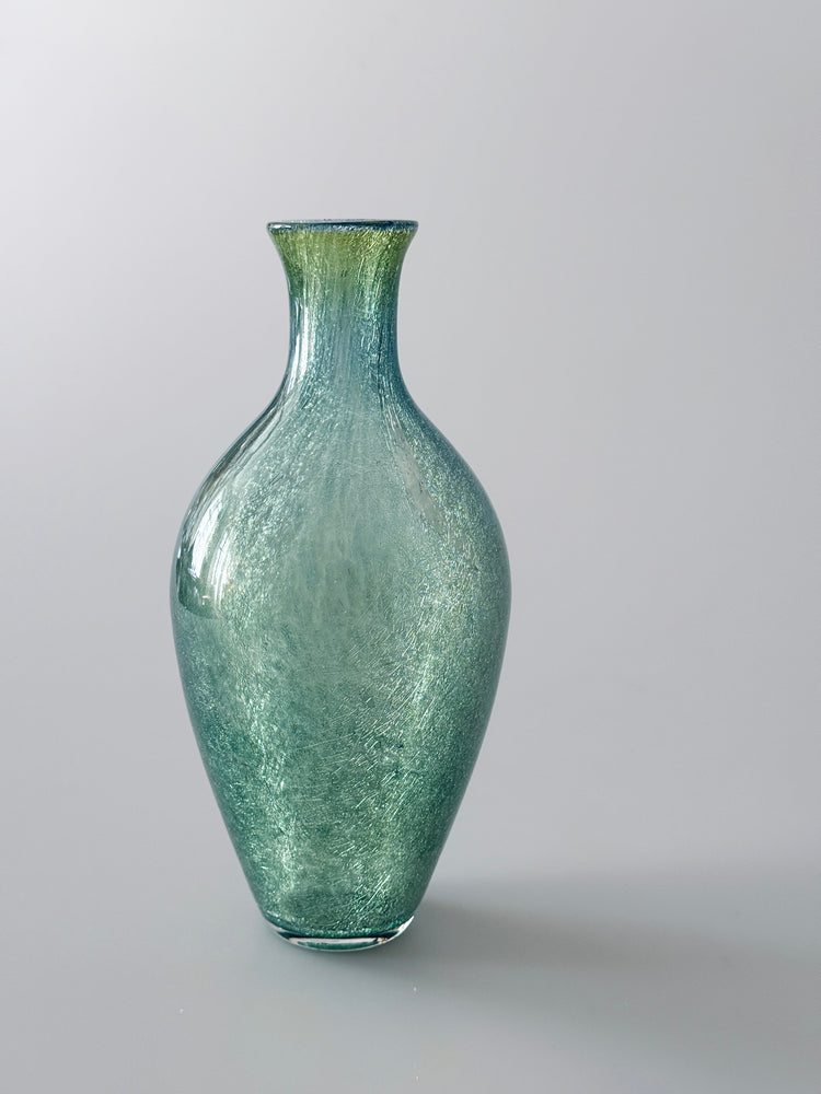 Karcag Vase Glas Ungarn Craquelee Schleierglas 50er