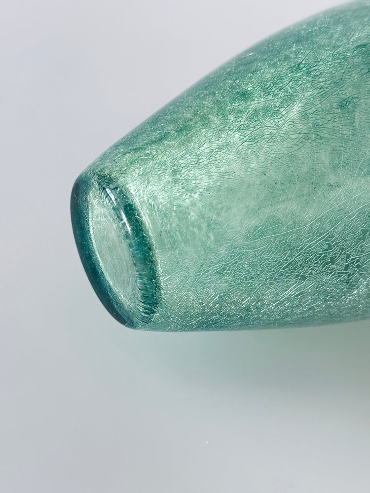 Karcag Vase Glas Ungarn Craquelee Schleierglas 50er