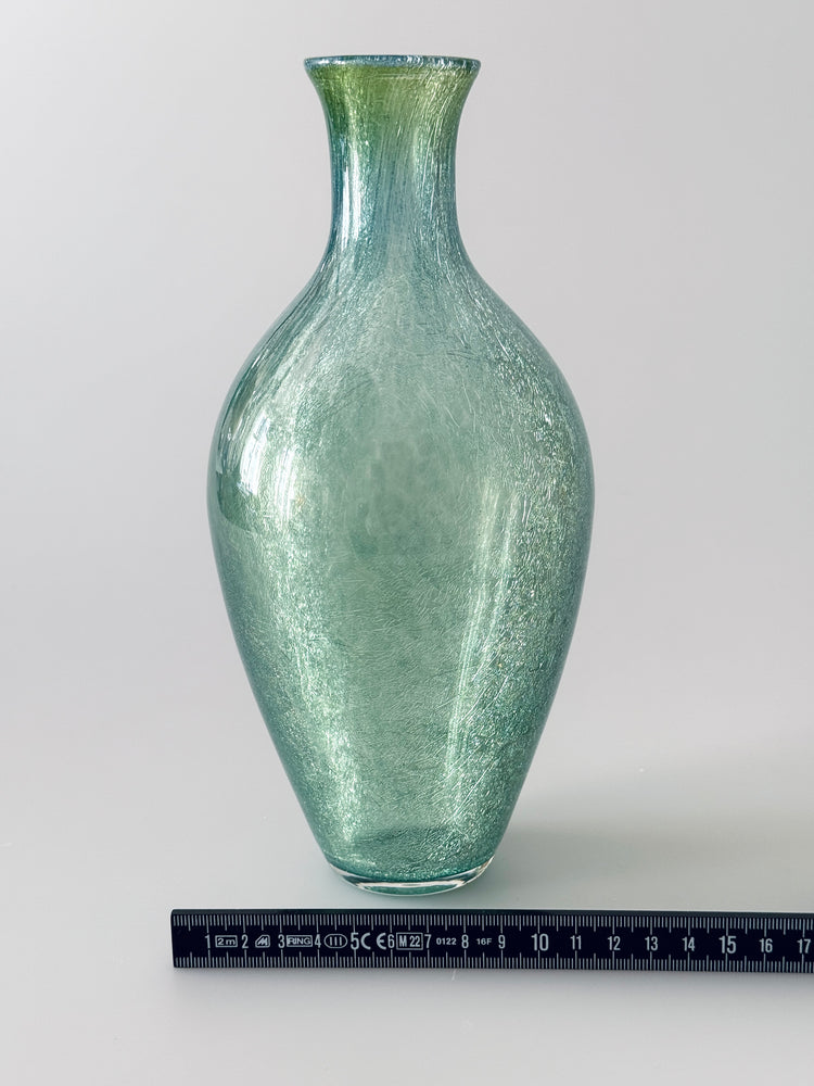 Karcag Vase Glas Ungarn Craquelee Schleierglas 50er