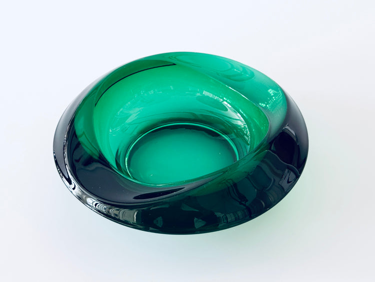 Schale Rosice Sklo Union Tschechoslowakei Smaragd 60er