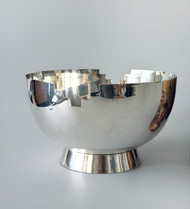 Obstschale versilbert Artdeco Schale Schüssel Messing 1930er