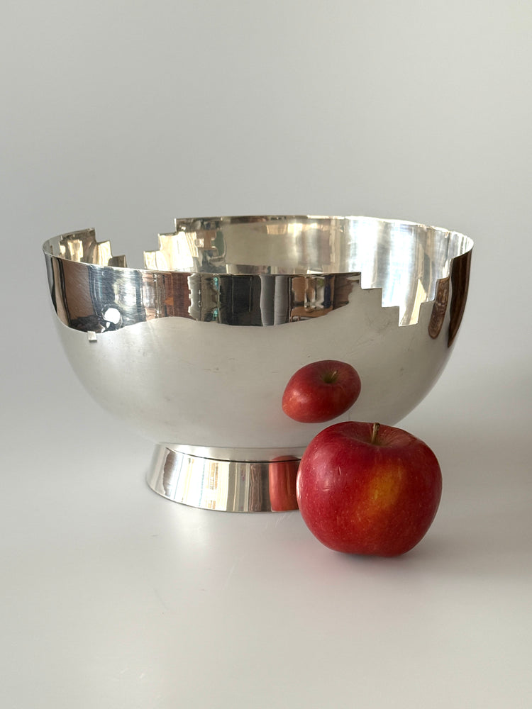 Obstschale versilbert Artdeco Schale Schüssel Messing 1930er