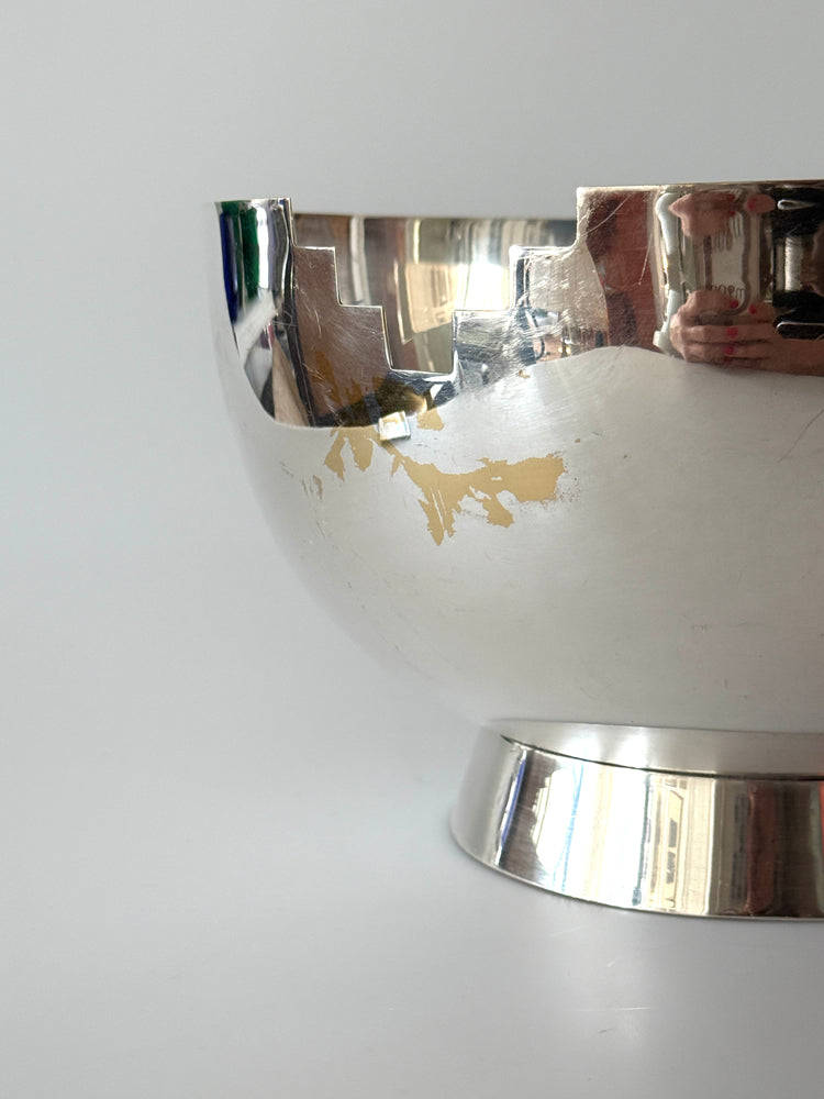 Obstschale versilbert Artdeco Schale Schüssel Messing 1930er