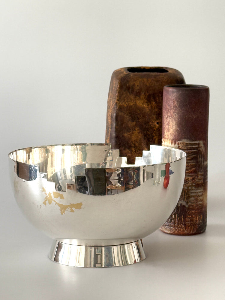 Obstschale versilbert Artdeco Schale Schüssel Messing 1930er