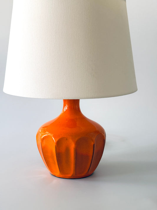 Steuler Lampe Keramik orange Tischleuchte WGP 70er