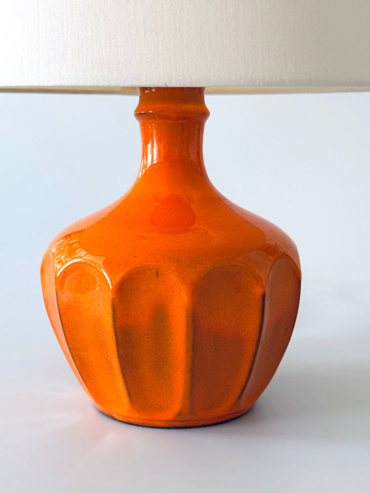 Steuler Lampe Keramik orange Tischleuchte WGP 70er