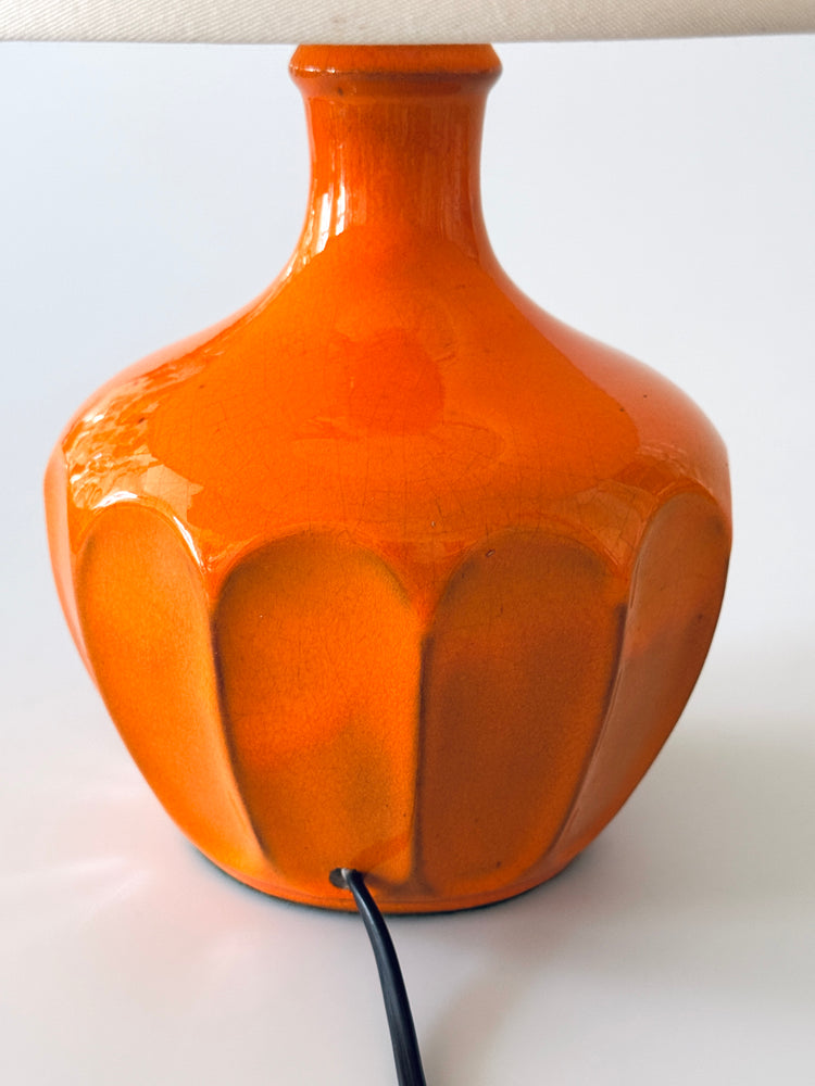 Steuler Lampe Keramik orange Tischleuchte WGP 70er