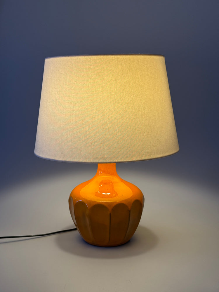 Steuler Lampe Keramik orange Tischleuchte WGP 70er