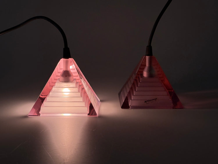 Mazzega Lampen Pendelleuchten Paar Murano Pyramid Piva Italy