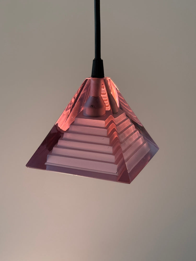 Mazzega Lampen Pendelleuchten Paar Murano Pyramid Piva Italy