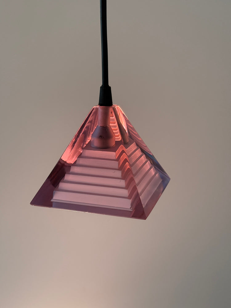 Mazzega Lampen Pendelleuchten Paar Murano Pyramid Piva Italy